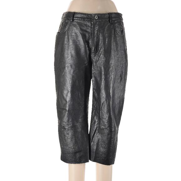 Vintage Express Bleus Super High Waisted Cropped Leather Pants 13/14 - Picture 3 of 6